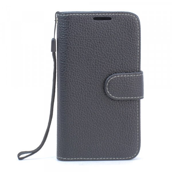 Wholesale Samsung Galaxy S6 Classic Flip Leather Wallet Case with Strap (Black)